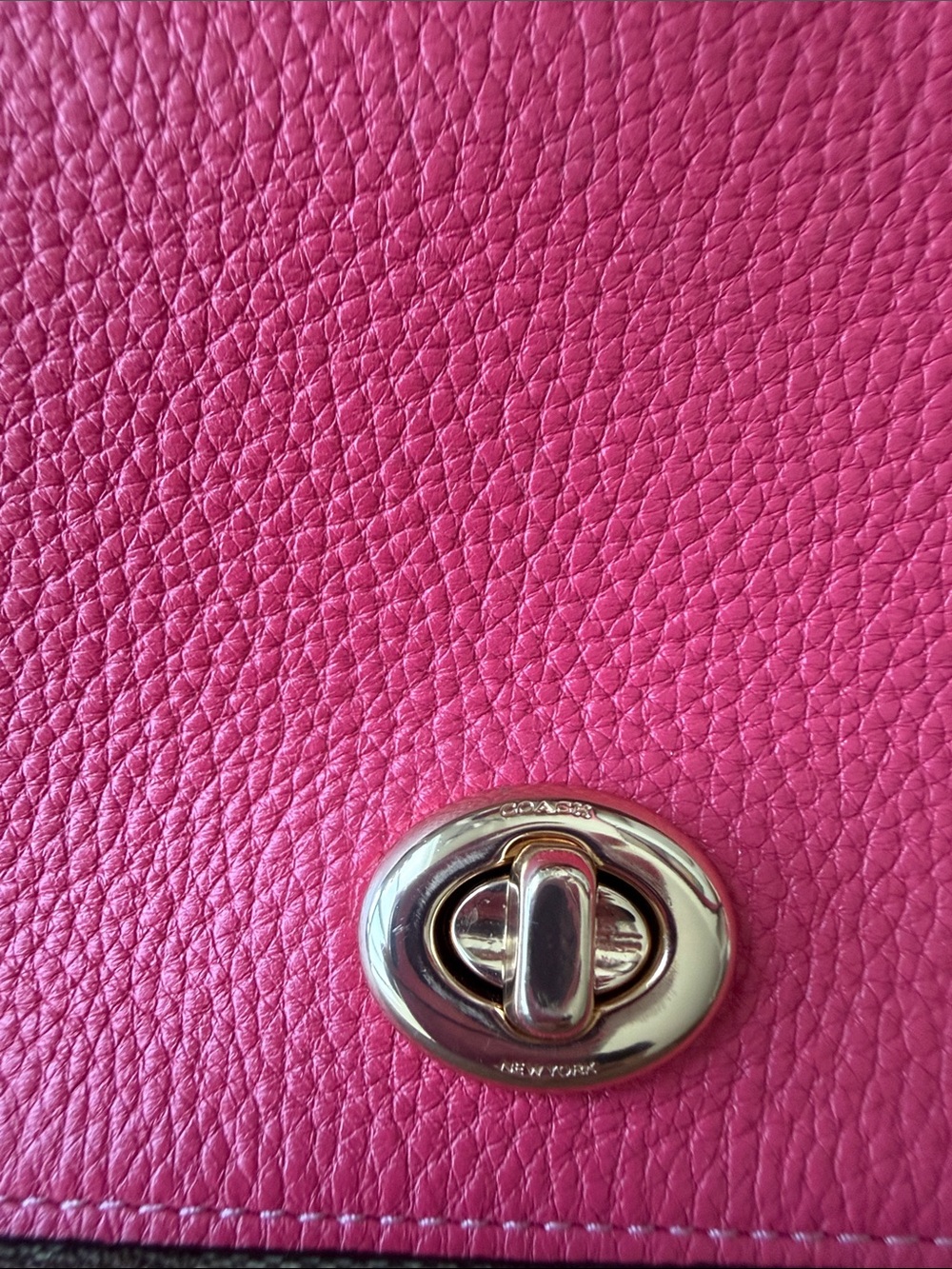 Coach Pink Crossbody Bag with Silver Turn-Lock